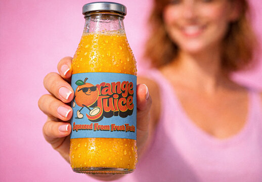 Orange Juice Bottle Mockup