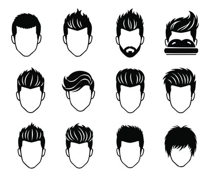 Modern Men Grooming Silhouette Collection