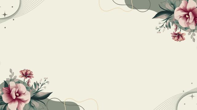 Vintage Watercolor Floral Background Animation