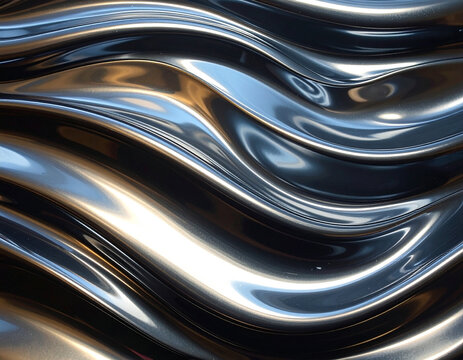 Abstract metallic waves on transparent