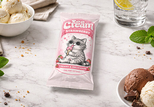 Ice Cream Packaging Mockup