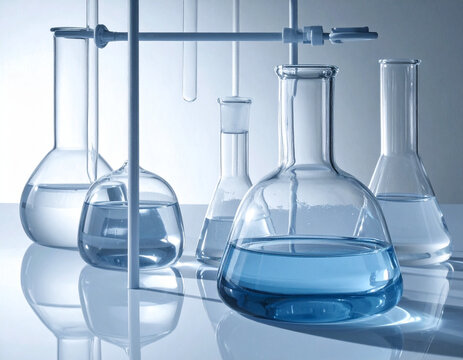 Laboratory glassware with transparent background