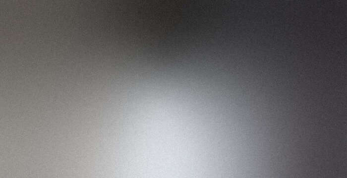 Minimal gradient backdrop for hero image design with noise grain texture and soft light blur in grey black tones