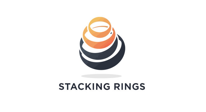 Abstract illustration of stacked rings in a modern, minimalist design.