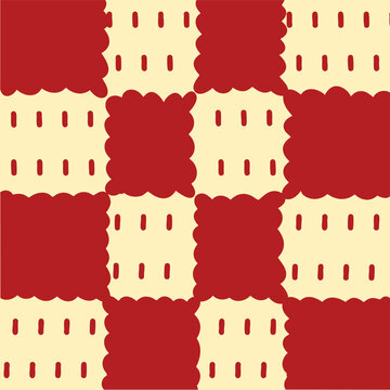 Red Patch Cross Seamless Pattern Background