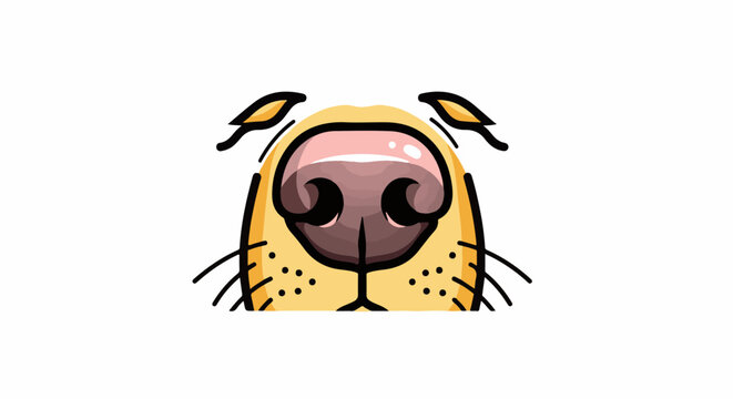 A stylized close-up of a dog's face, focusing on its snout and whiskers