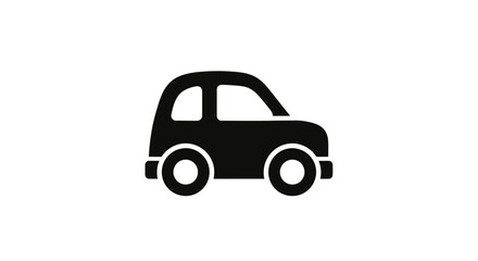 Fototapeta premium Simple Black Silhouette of a Compact Car Icon.