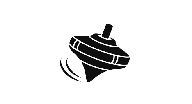 Black silhouette of a spinning top toy.