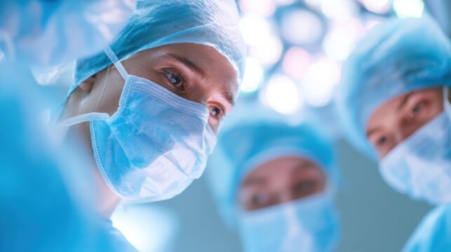 Surgeons prepare for a procedure in a hospital operating room during daytime