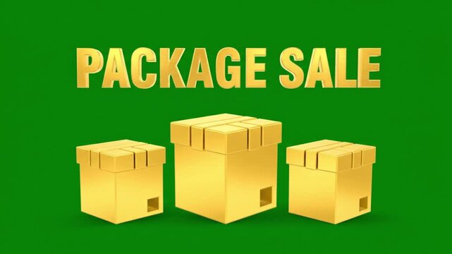 Package sale box animation, ecommerce bundle discount offer for online shopping promotion, modern marketing motion graphics
