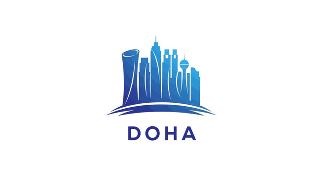 Doha City Skyline Silhouette - A Modern Architectural Marvel.