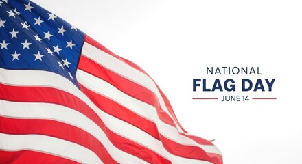 Celebrating flag day patriotic american flag with 'flag day' text overlay