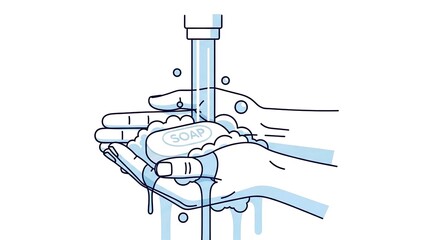 Fototapeta premium Hand washing under running water