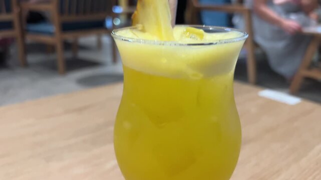  Pineapple Margarita is a tangy cocktail made with pineapple juice, lime juice and tequila .The glass is rimmed with chili lime salt and garnished with lime slices and a pineapple leaf for a vibrant.