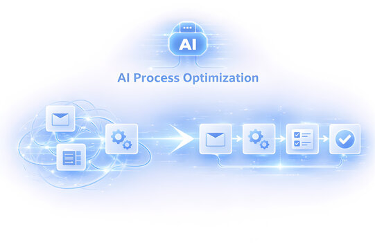 AI workflow transformation illustration improving processes from manual to automated systems