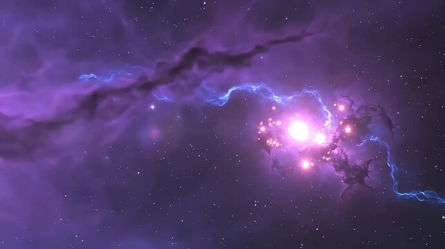 Cosmic nebulae vibrant abstract space scene with stars and swirling clouds