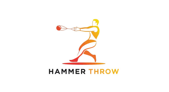 Dynamic Hammer Throw Silhouette Depicting Athletic Power and Precision.