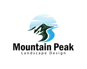 Fototapeta premium mountain logo creative design peak landscape adventure nature