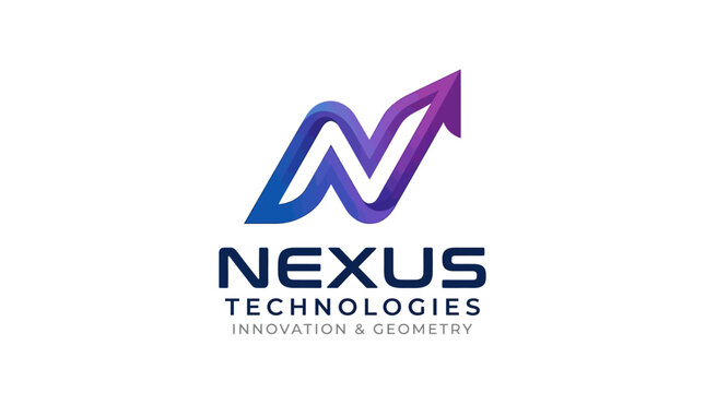 Modern technology company logo with abstract geometric shapes and minimalist design elements