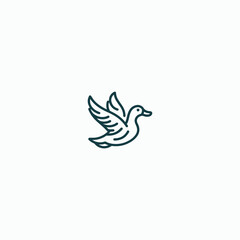 Obraz premium Flying duck logo vector icon illustration