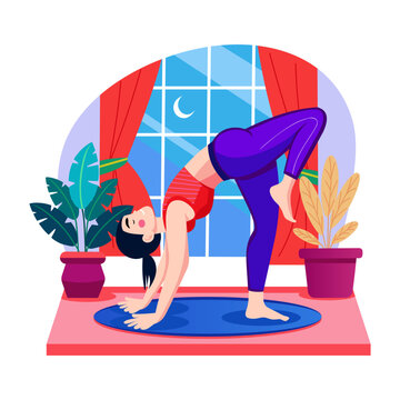 An illustration depicting crow pose in flat style

