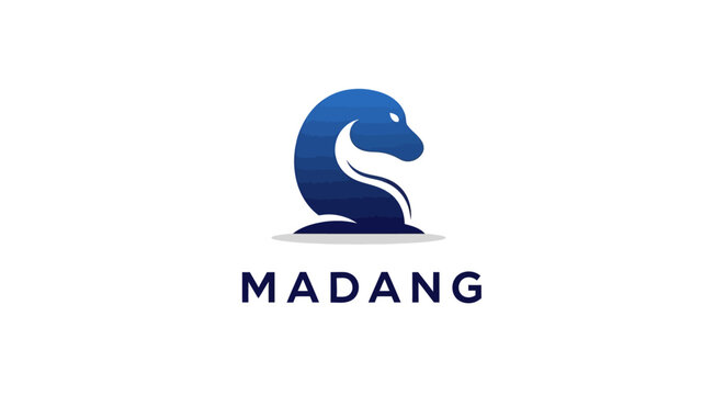 Elegant Blue Seal Logo Design for Madang Company Branding.