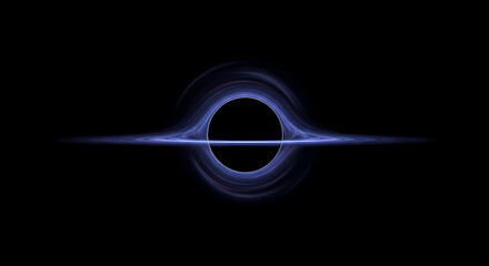 Fototapeta premium Abstract Black Hole Energy Ring Background Futuristic Space Portal Blue Glow Sci Fi Digital