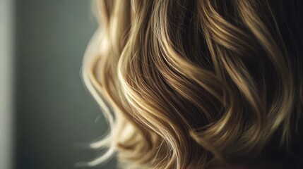 Naklejka premium Close-up of wavy blonde hair