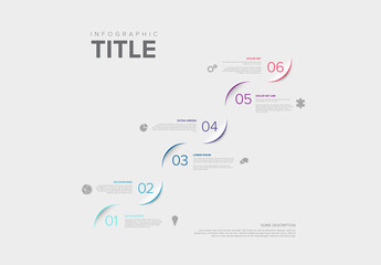 Modern Business Infographic Template with 6 Steps and Curved Timeline Design