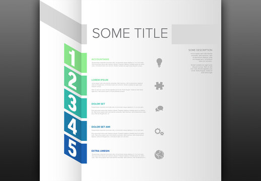 Five Steps Business Infographic Template with Numbered List