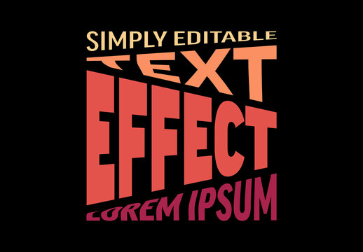 Modern Slanted Typography Graphic Bold Editable Text Effect