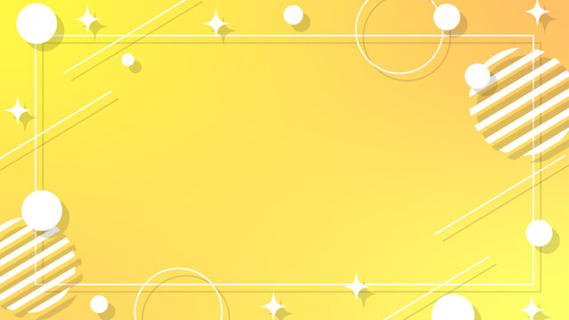明るい黄色グラデーションのメンフィスフレーム背景 イベント向けポップ素材 16:9