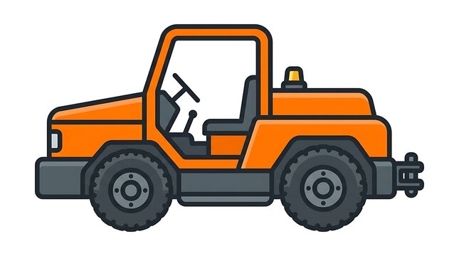 Orange construction vehicle cartoon.