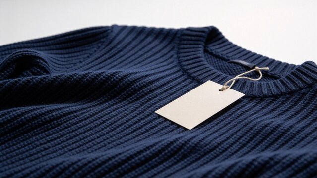 Blue knit sweater with tag