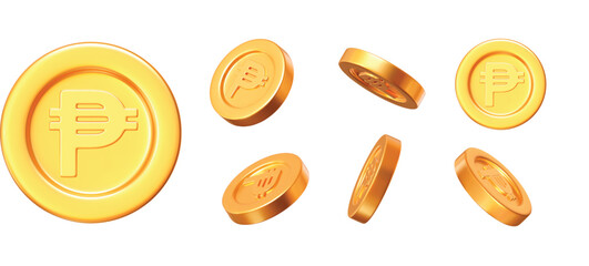 Philippine Peso Gold Coin Vector Collection © ferdi