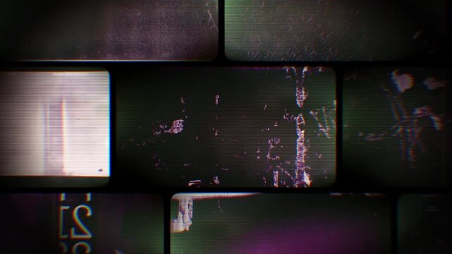 Flickering noisy grunge style film reel effect loop.
