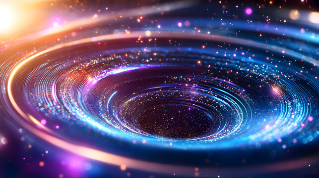 Abstract vortex portal galaxy light spiral energy particle universe Abstract cosmic vortex portal with glowing spiral light and energy particle ring galaxy space, surreal data core explosion