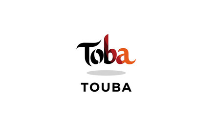 Fototapeta premium Elegant Toba Touba Logo Design on White Background.