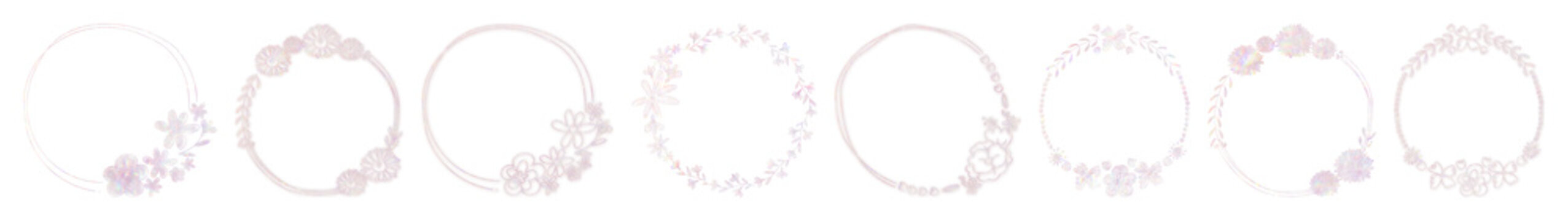 Elegant floral wreath designs element set