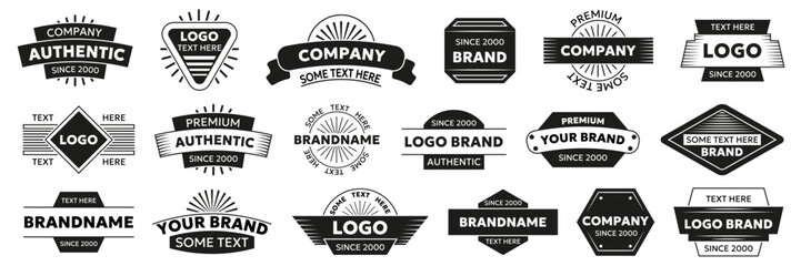 Obraz premium Vintage logo badge collection in black. Set of retro brand labels with typography and emblem shapes