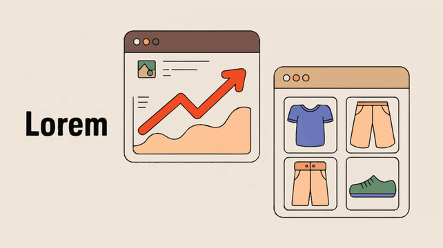 Online shopping and graph analysis on computer screens  e commerce and data visualization