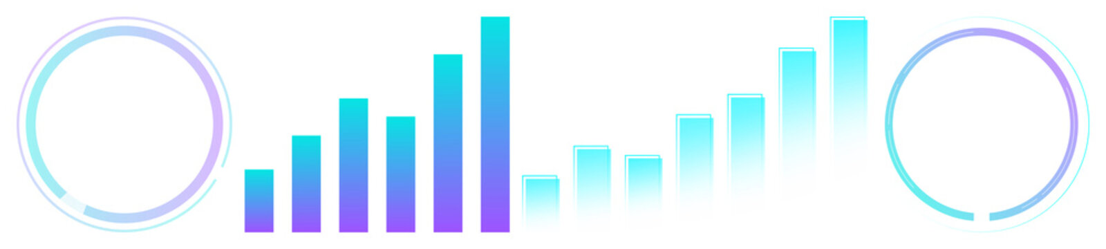 Colorful gradient data visualization element set