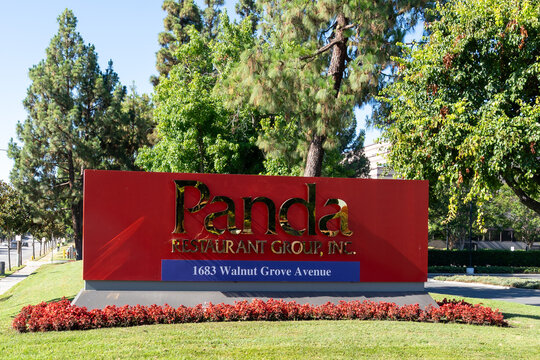 Rosemead, California, USA - July 7, 2022: Panda Restaurant Group headquarters in Rosemead, California, USA, parent company of Panda Inn, Panda Express and Hibachi-San.  