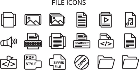 Collection of file type icons. © Riazul