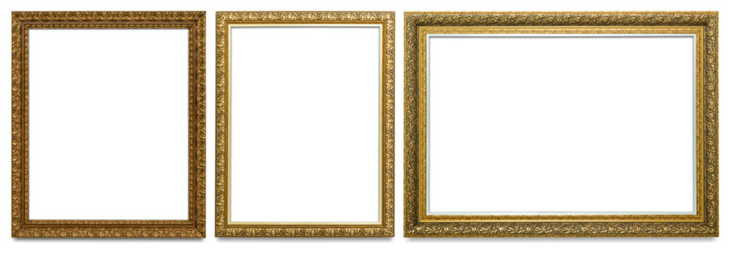Elegant ornate gold frames element set