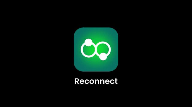 A vivid green reconnect icon featuring infinity loop glasses representing seamless restoration of lost connections and continuous network link recovery