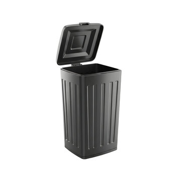 Black Plastic Waste Bin Container.