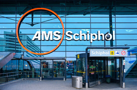 AMSTERDAM - MAR 24: Entrance to the Schiphol international airport in Amsterdam on March 24, 2026, Netherlands