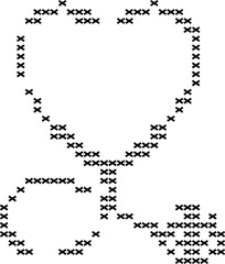Fototapeta premium Stethoscope icon made of 'x' marks vector illustration sound wave stethoscope