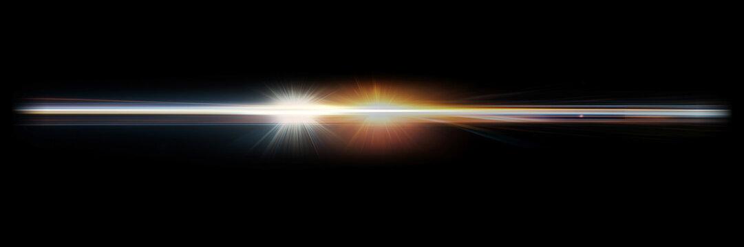 bright Orange Horizontal Lens Flare Light Effect